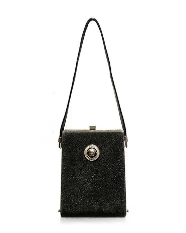 1990s GIANNI VERSACE Silver MEDUSA BOX SHOULDER Clutch BAG