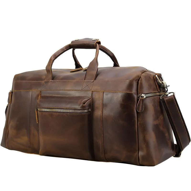 23'' Cowhide Leather Weekender Bag for Men