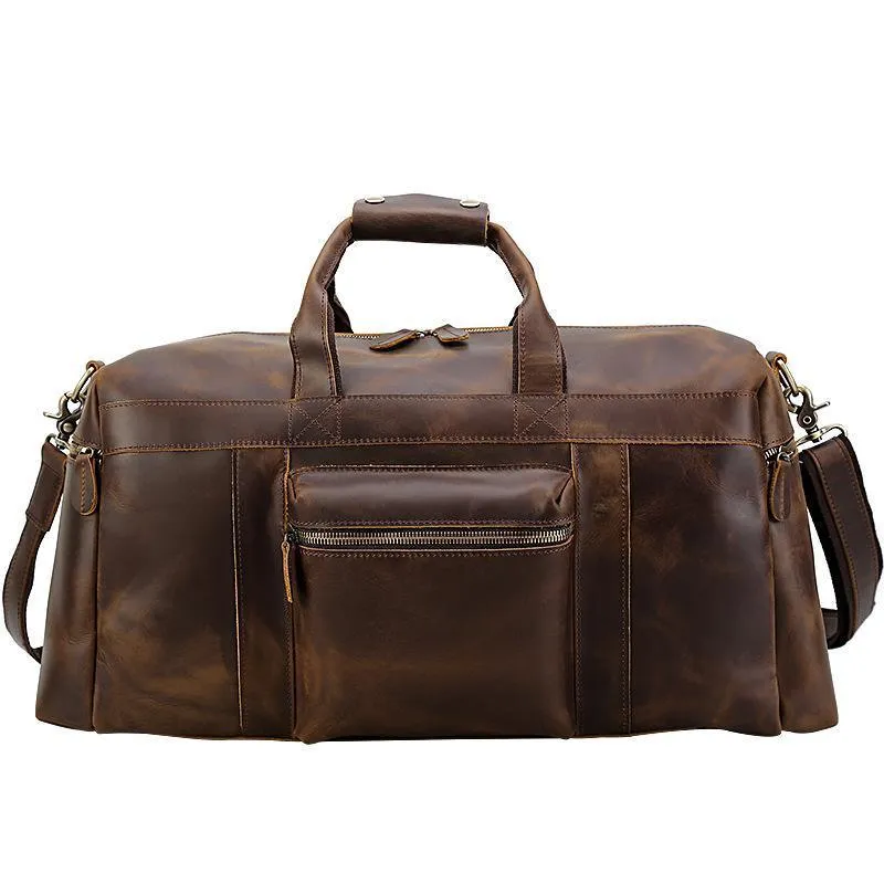23'' Cowhide Leather Weekender Bag for Men