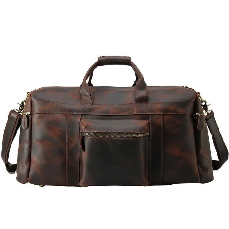 23'' Cowhide Leather Weekender Bag for Men