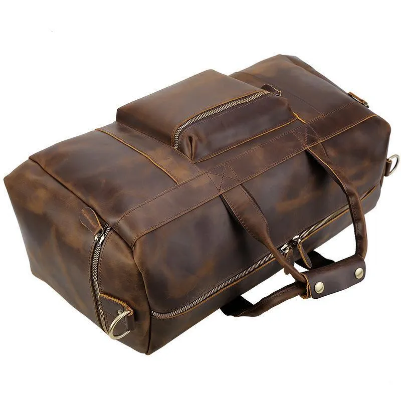 23'' Cowhide Leather Weekender Bag for Men