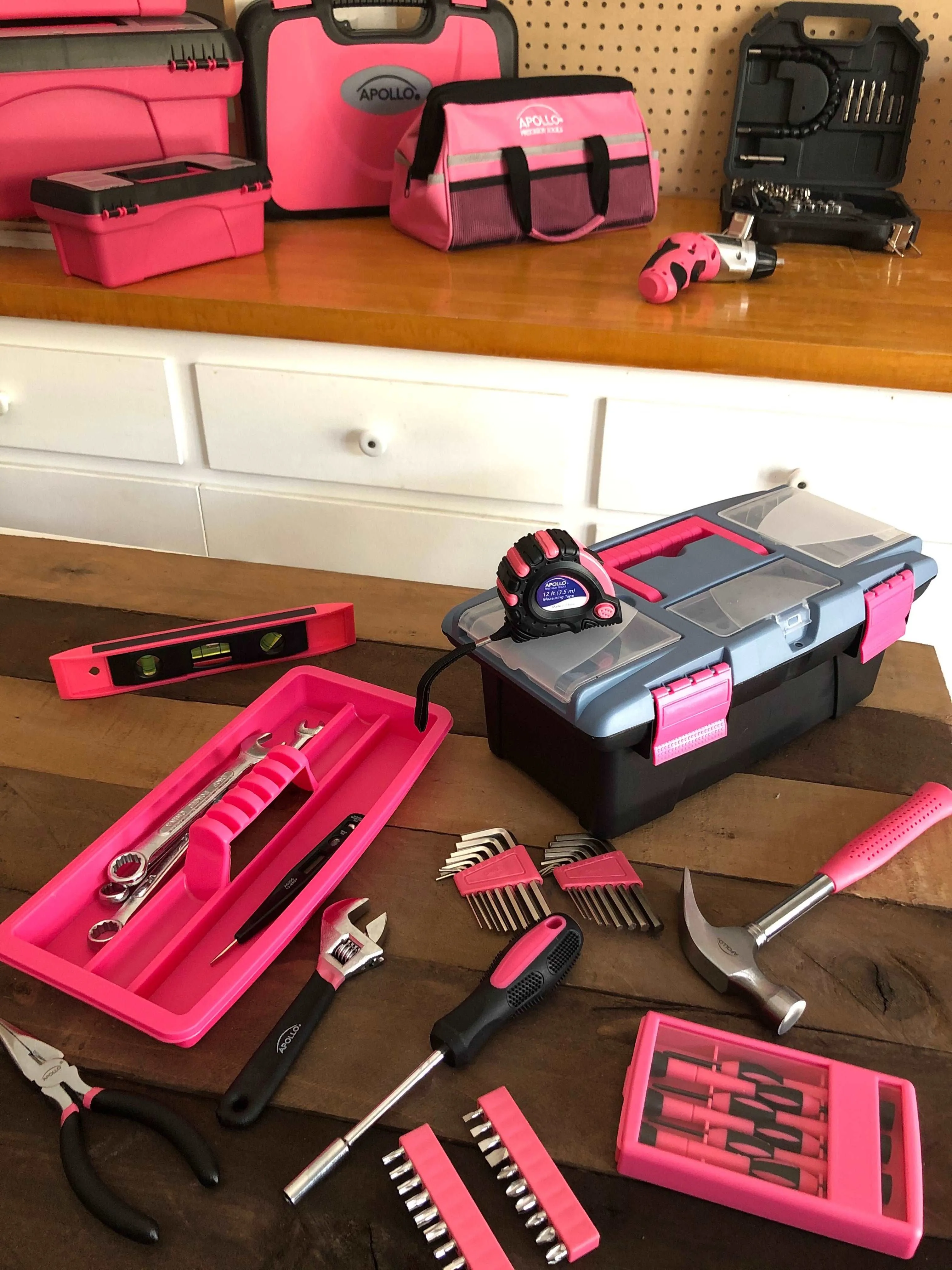53 Piece Household Tool Kit with Tool Box Pink- DT9773P