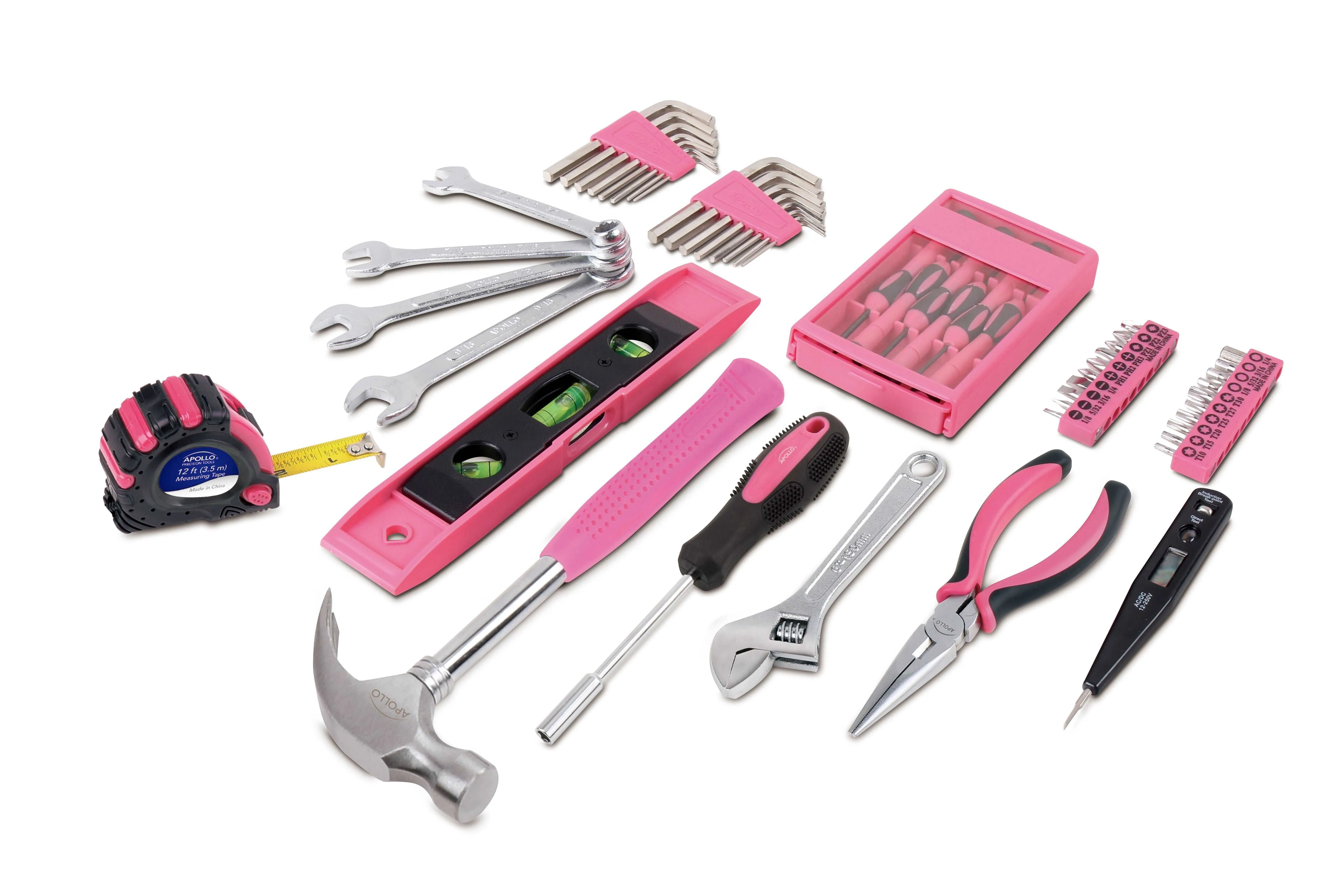 53 Piece Household Tool Kit with Tool Box Pink- DT9773P