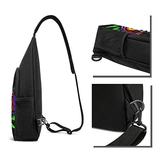 Alomama The Legend of Zelda The Ancient Evil Majoras Mask Sling Backpack Sling Bag Black Crossbody Daypack Casual Backpack for Travel, Hiking, Cycling, Camping for Women & Men