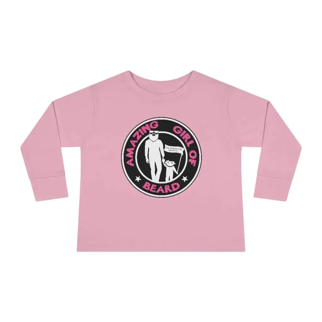 Amazing Girl of Beard Toddler Long Sleeve Shirt