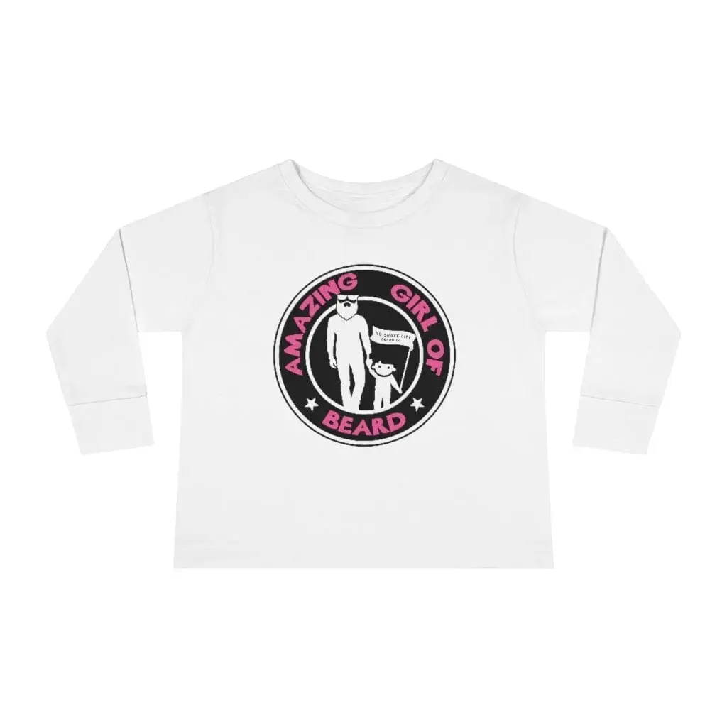 Amazing Girl of Beard Toddler Long Sleeve Shirt