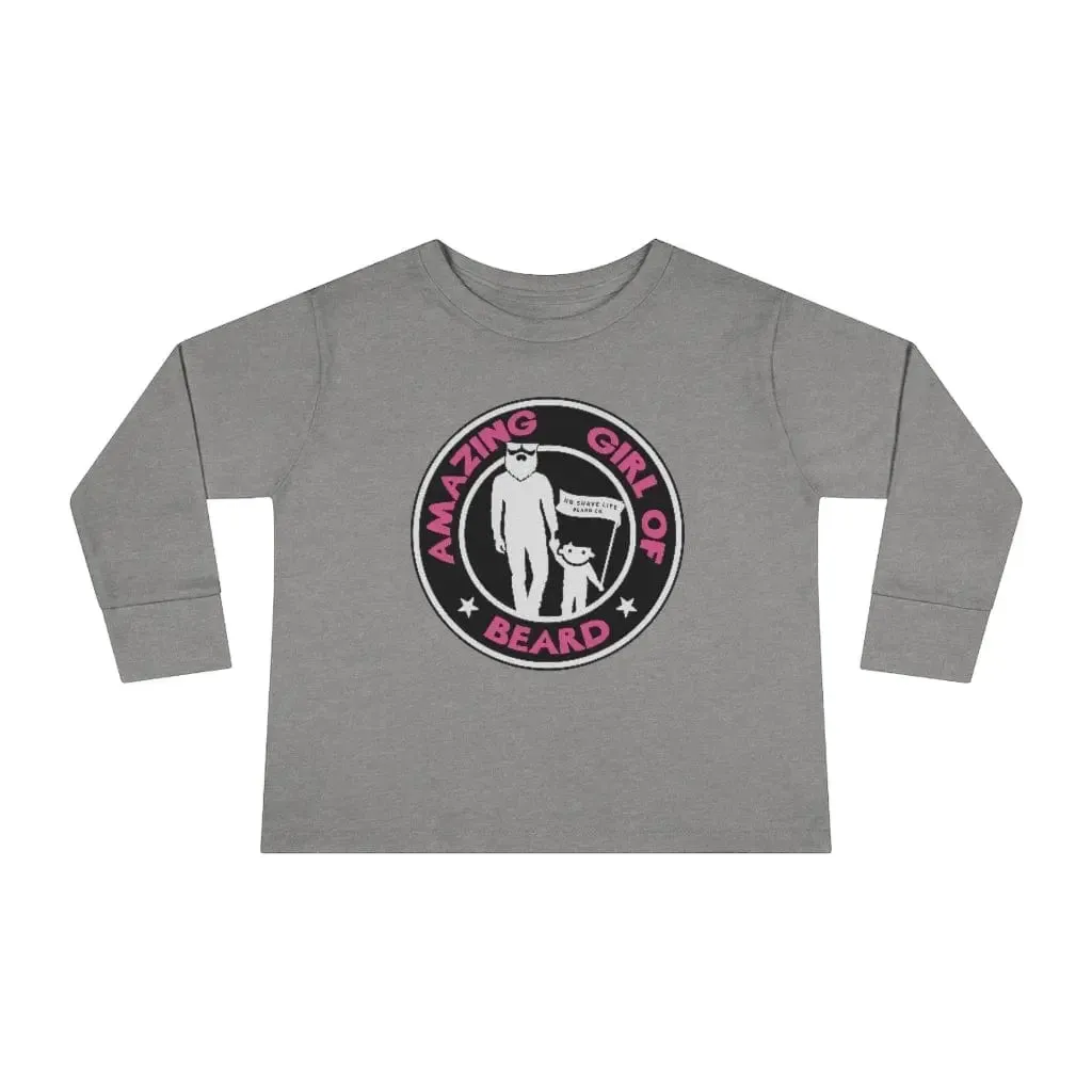 Amazing Girl of Beard Toddler Long Sleeve Shirt