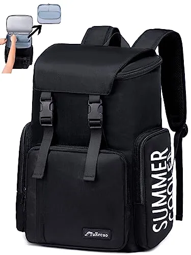 Backpack Cooler - Cooler Bookbag for Men Women 36 Can Insulated Picnic Backpack Leak-Proof Waterproof Soft Cooler Bag Thermal Bag Lunch Backpack for Ice, Beach, Drink, Travel, Camping, Car, Hiking