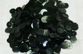 Bag of 7mm Flat Black Sateen Sequins