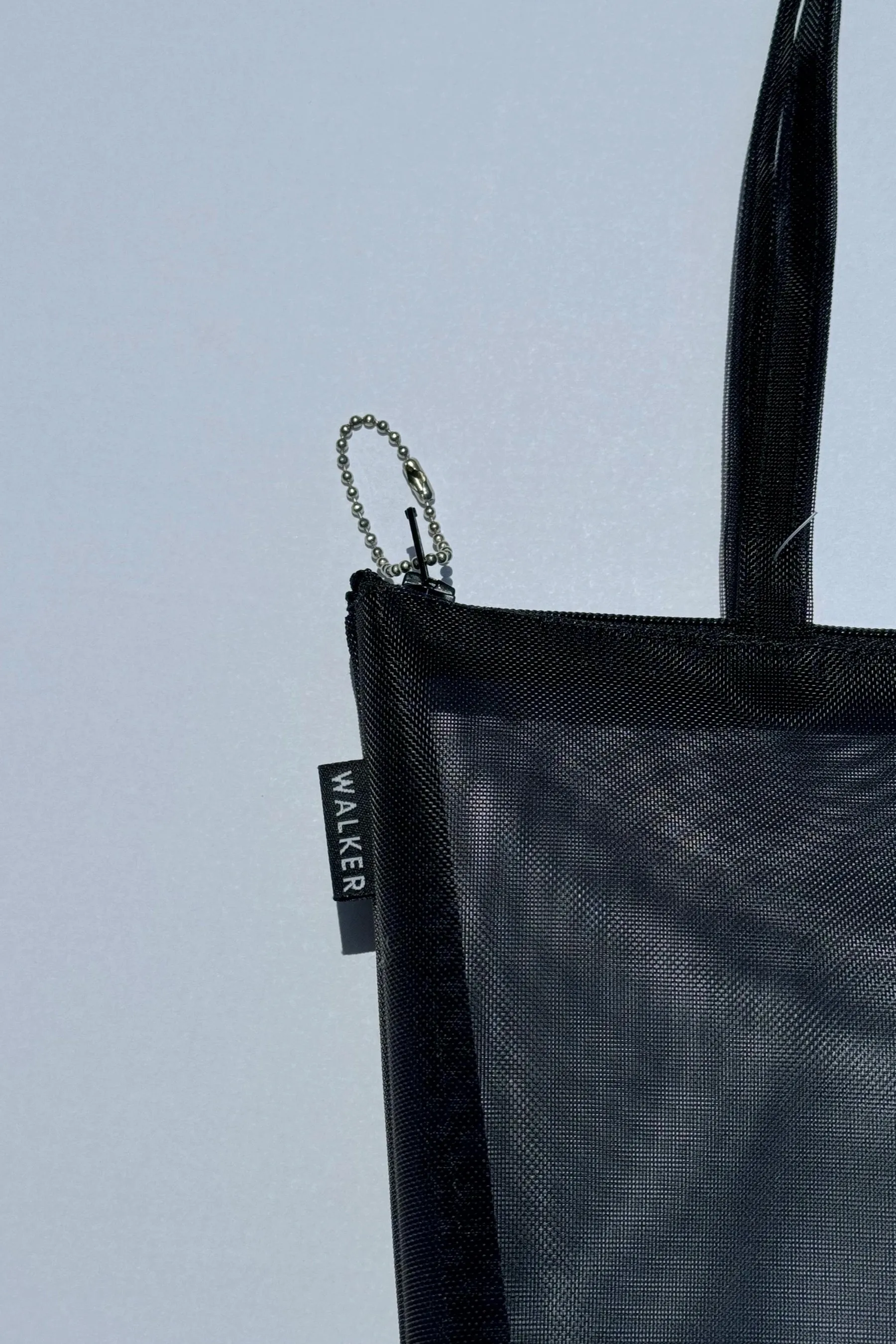 Black Mesh Zip Tote