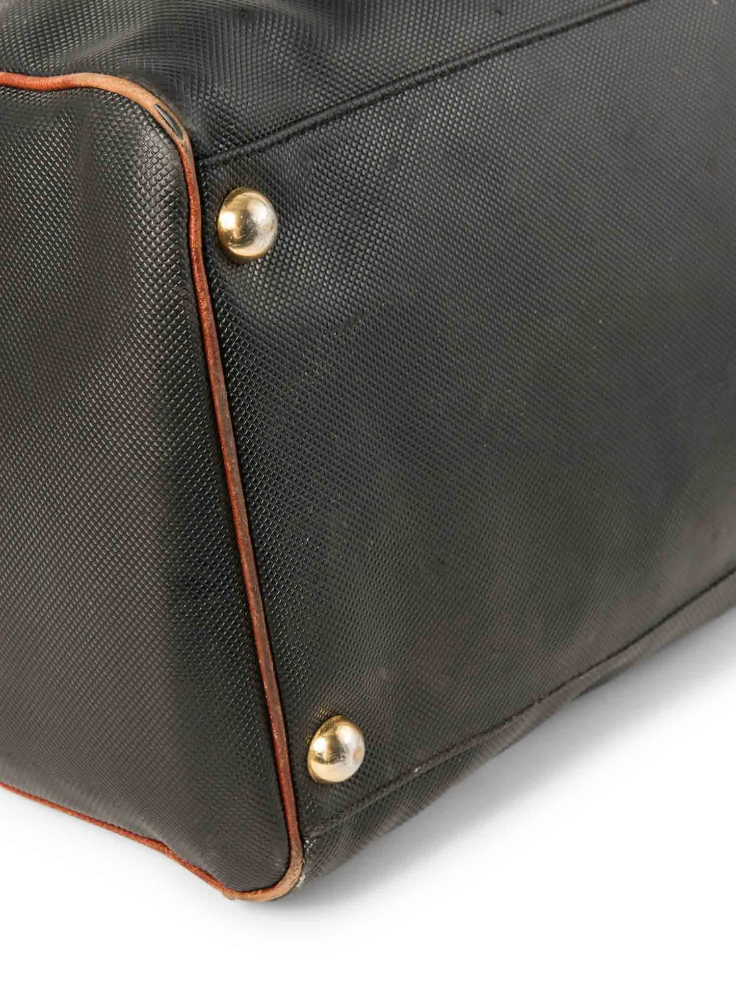 Bottega Veneta Vintage Leather Duffle Weekender Bag Black Brown