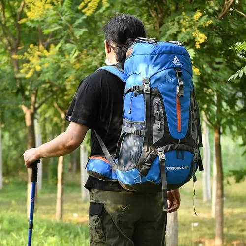 Bseash 60L Hiking Camping Backpack with Rain Cover, Waterproof Large