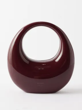 Burgundy mini plexiglass handbag