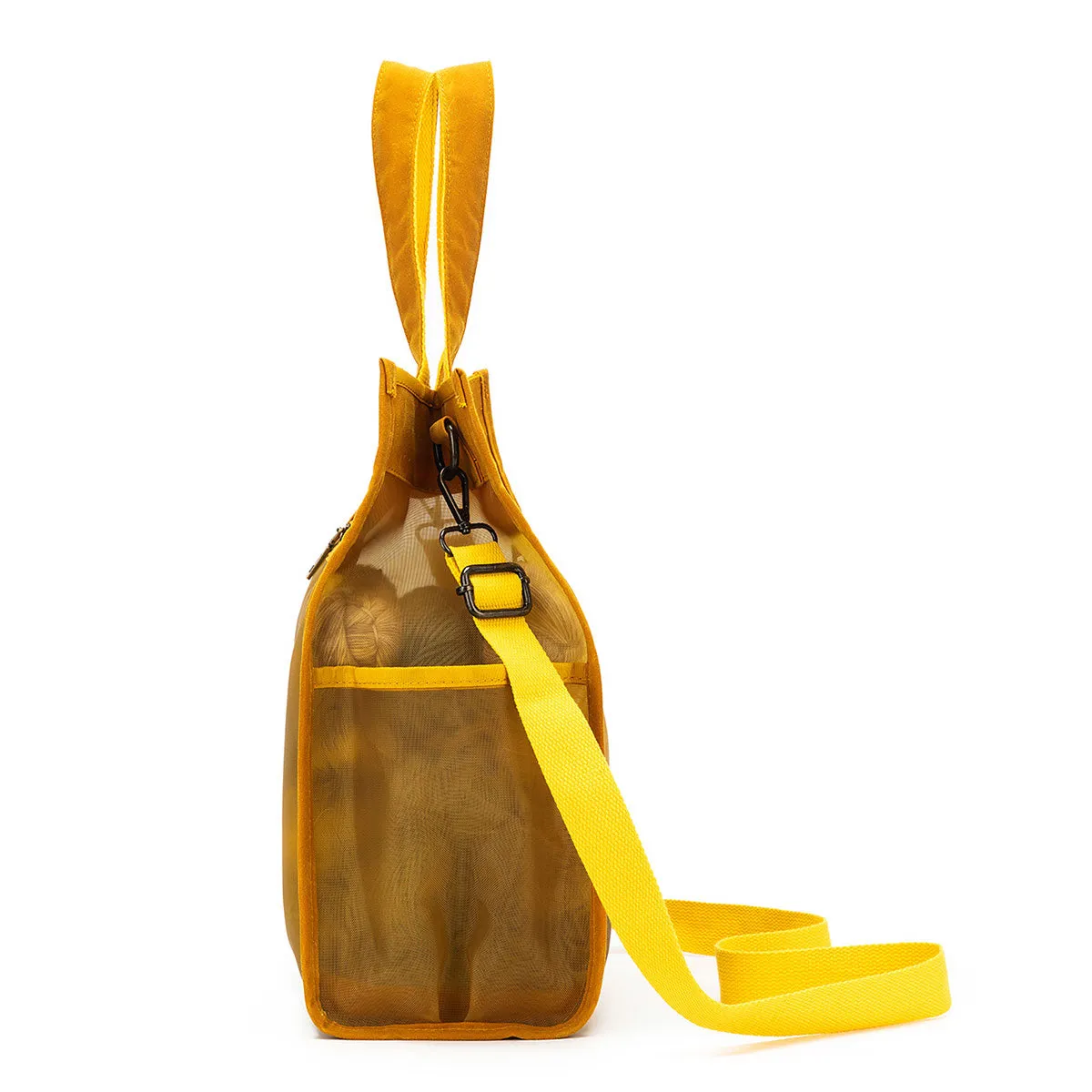 della Q Maker's Tall Mesh Tote - Mustard