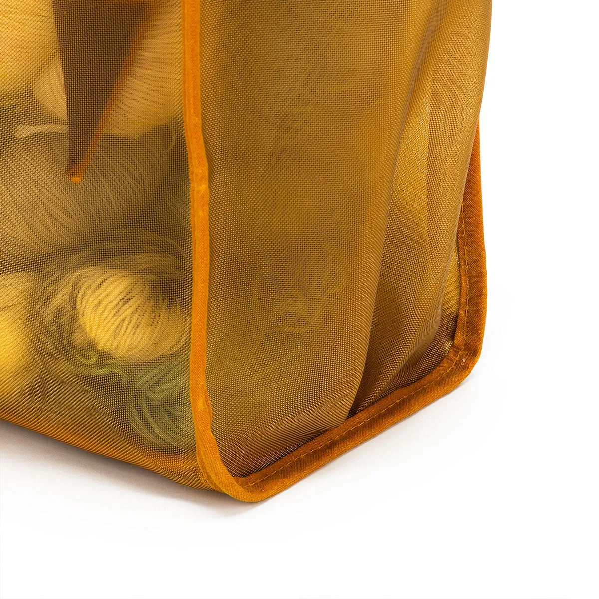 della Q Maker's Tall Mesh Tote - Mustard