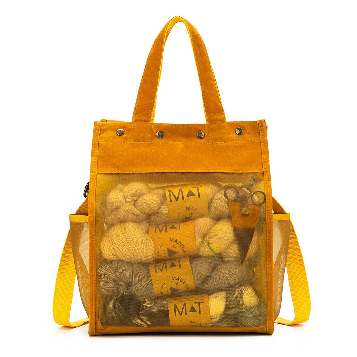 della Q Maker's Tall Mesh Tote - Mustard
