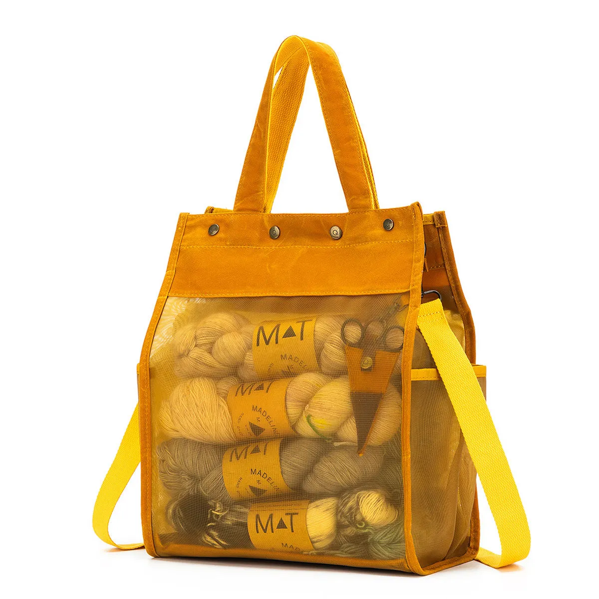 della Q Maker's Tall Mesh Tote - Mustard