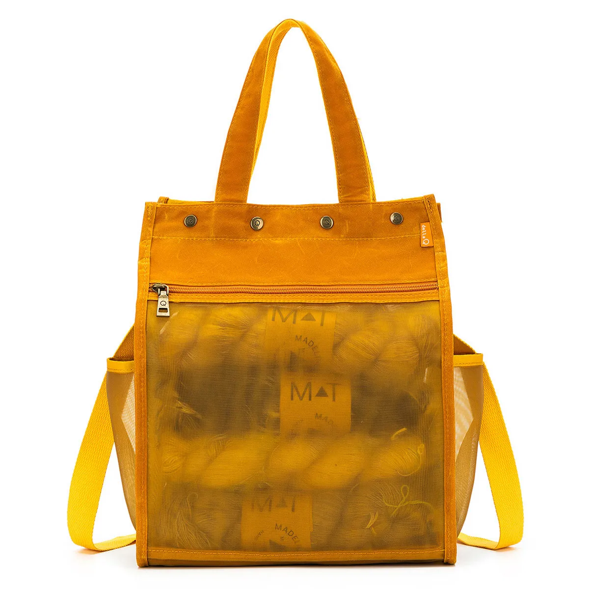 della Q Maker's Tall Mesh Tote - Mustard