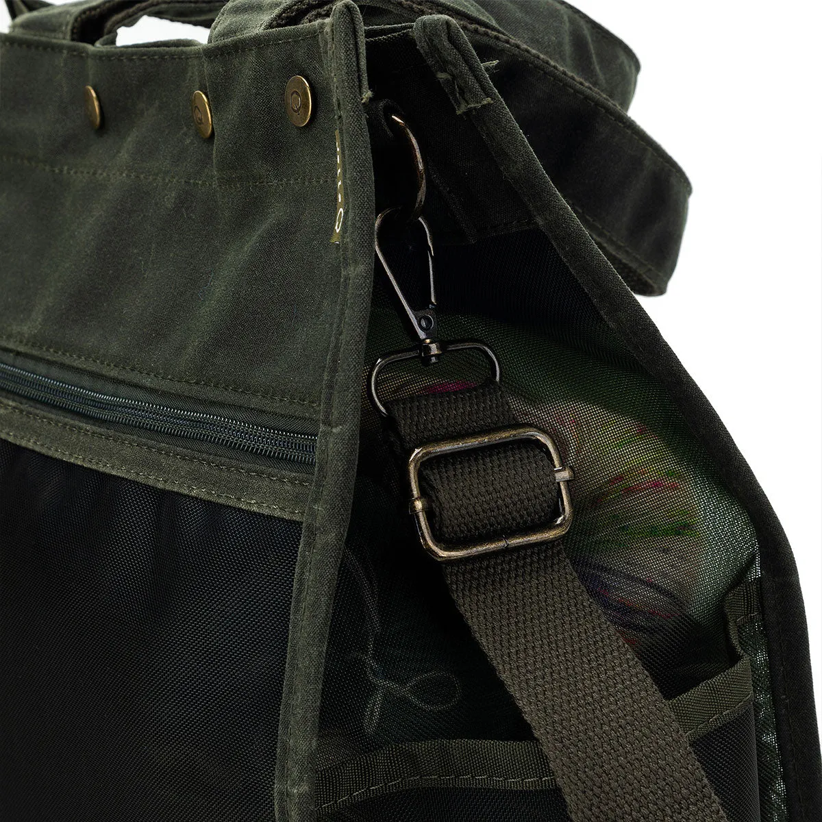 della Q Maker's Tall Mesh Tote - Olive