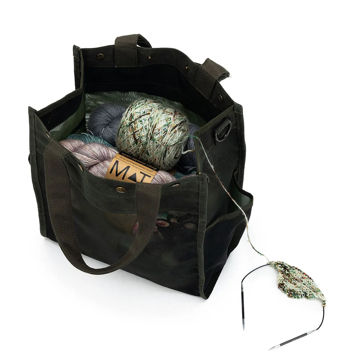della Q Maker's Tall Mesh Tote - Olive