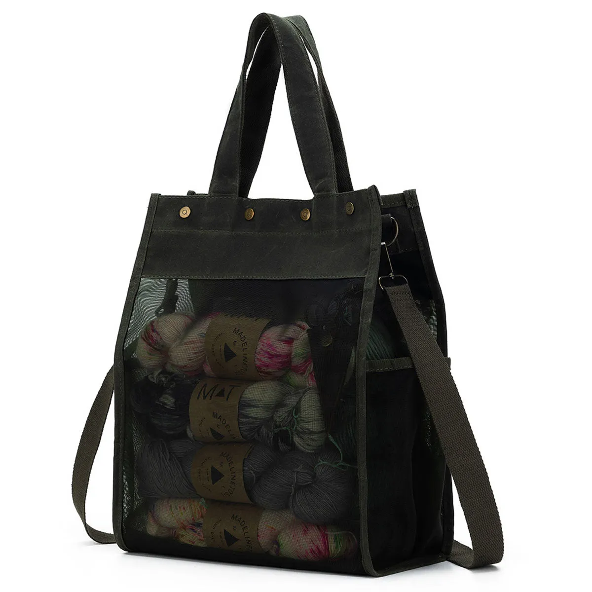 della Q Maker's Tall Mesh Tote - Olive