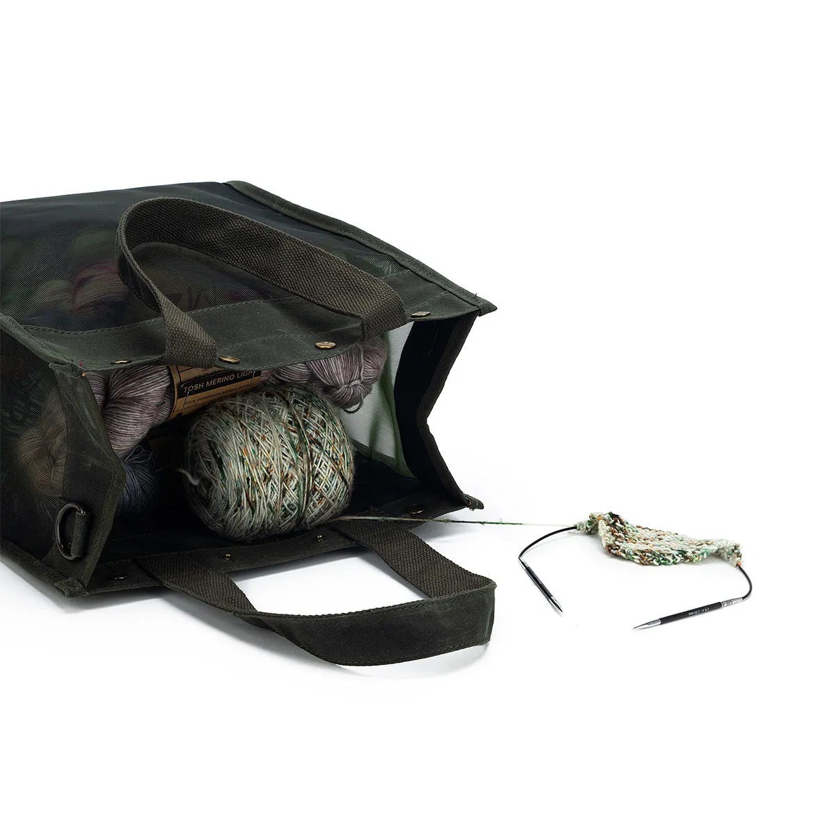 della Q Maker's Tall Mesh Tote - Olive