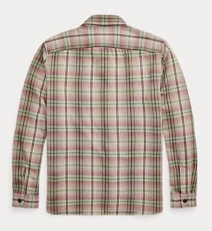 Double RL - Plaid Twill Workshirt - Sage/Pink