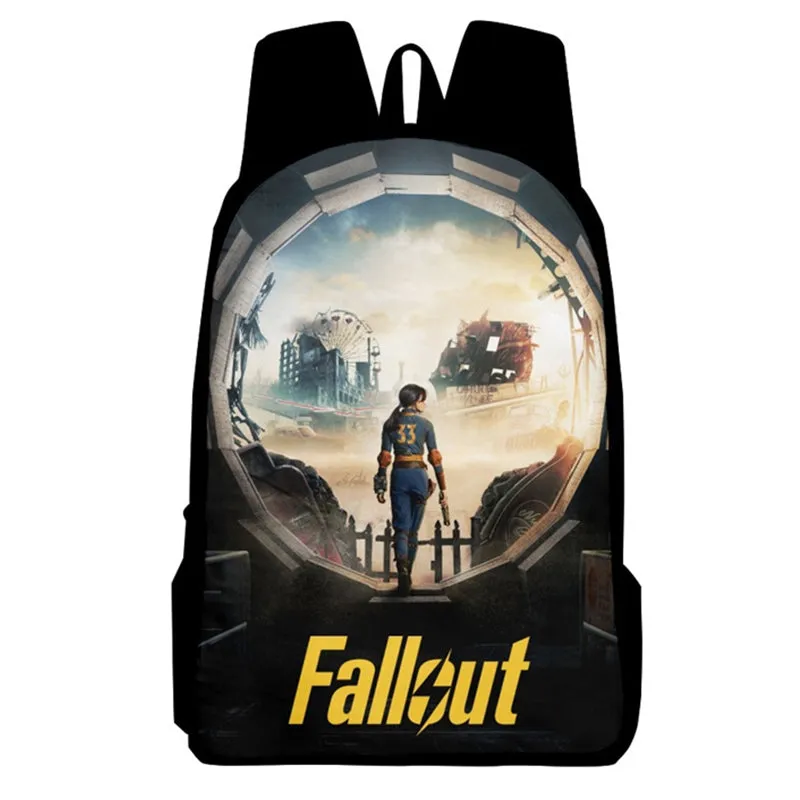 Fallout Backpack Vault Boy School Bag Teenage Hiking BookBag Halloween 3D Printed Backpack