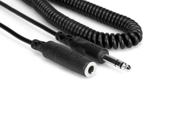 Hosa HPE-325C Coiled 1/4" TRS Headphone Extension Cable - 25ft
