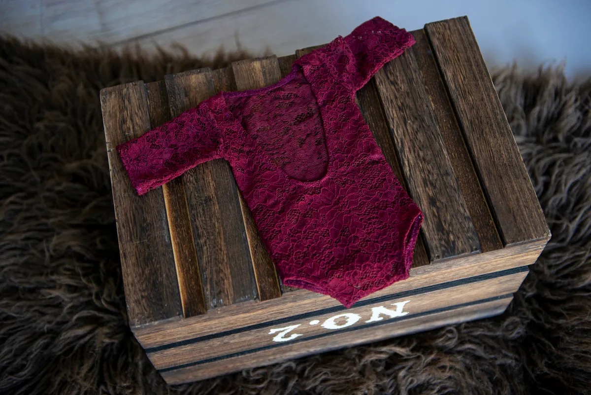 Lace Bodysuit - Burgundy
