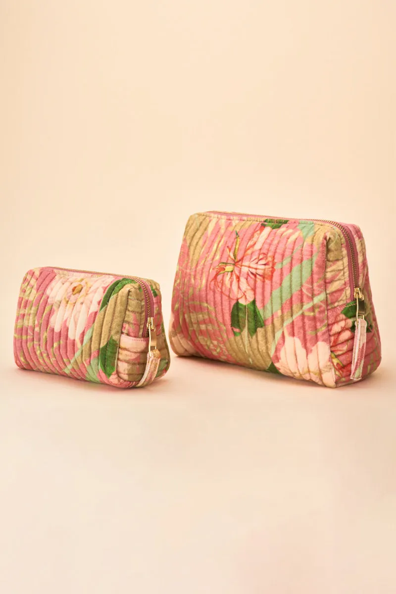 Large Quilted Washbag Delicate Tropical Candy by Powder