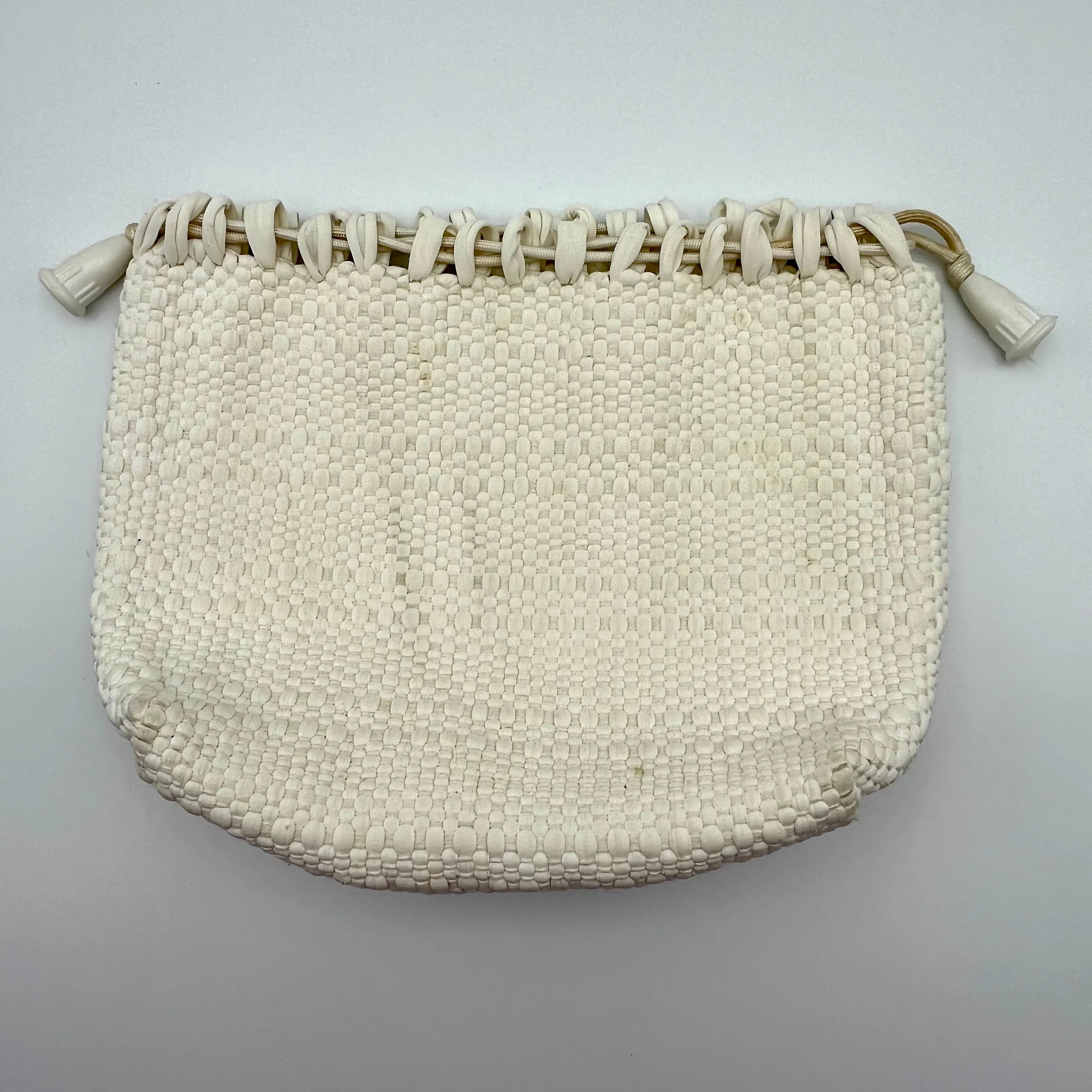 Late 60s/ Early 70s Woven Drawstring Handbag