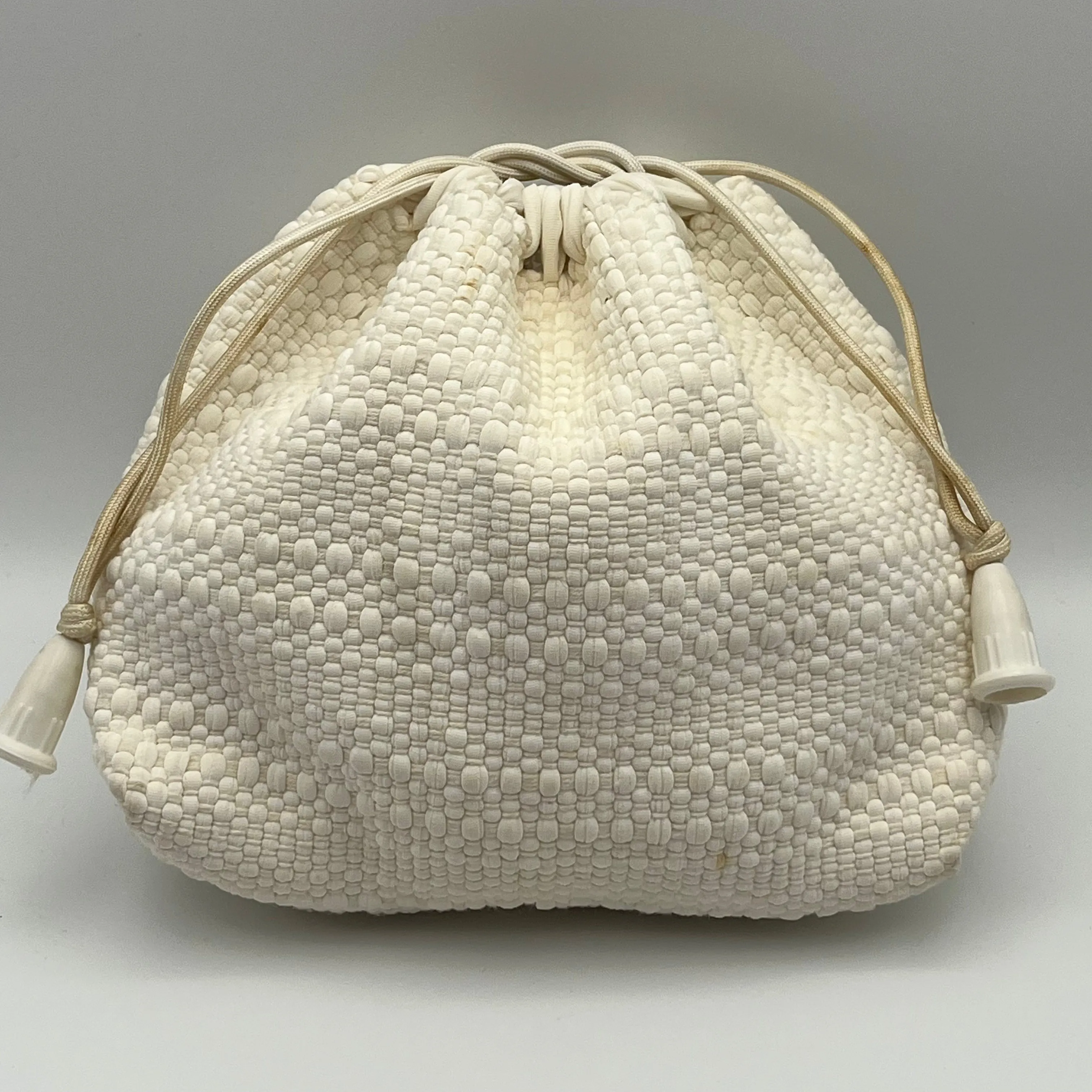 Late 60s/ Early 70s Woven Drawstring Handbag