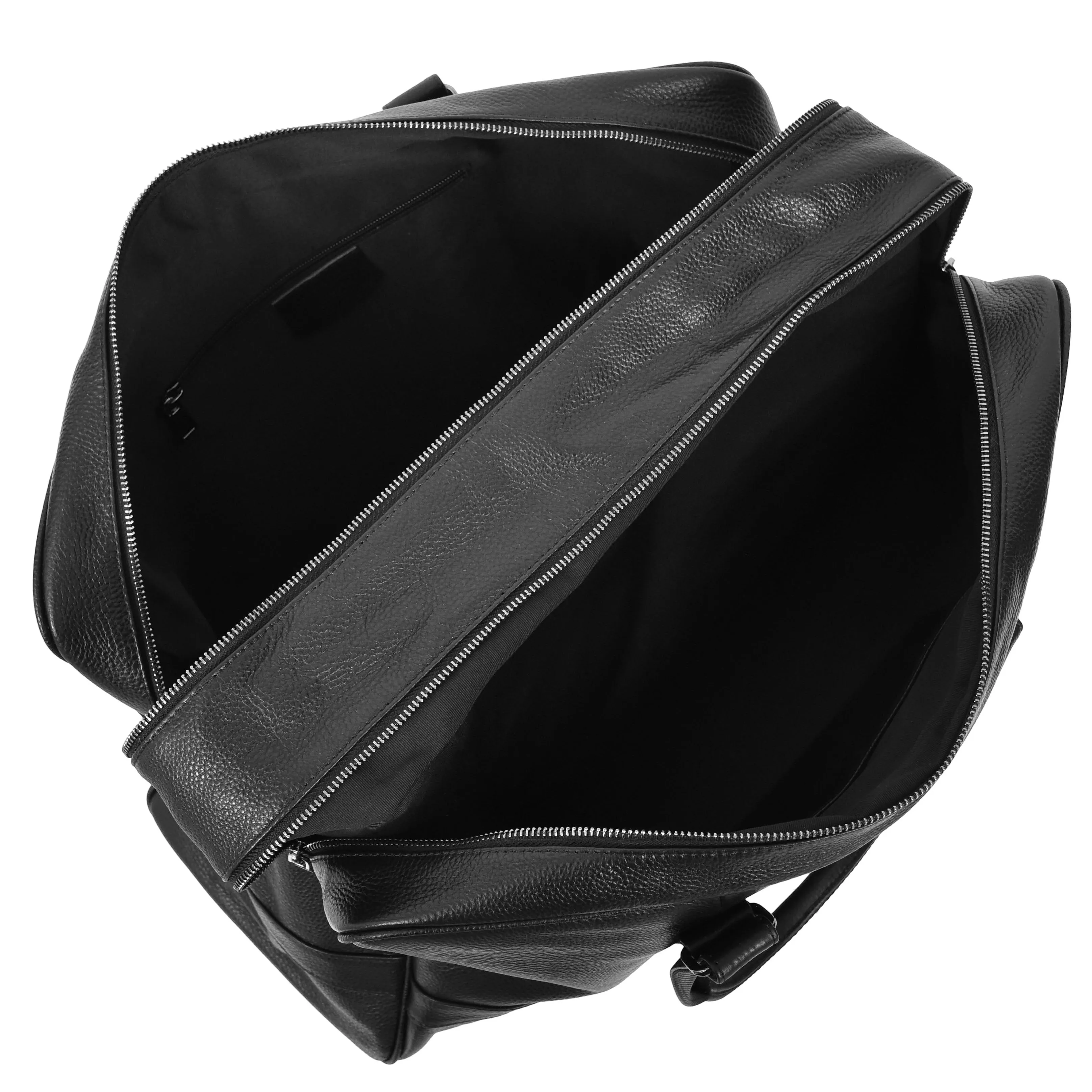 Leather Holdall Weekend Bag Preston Black