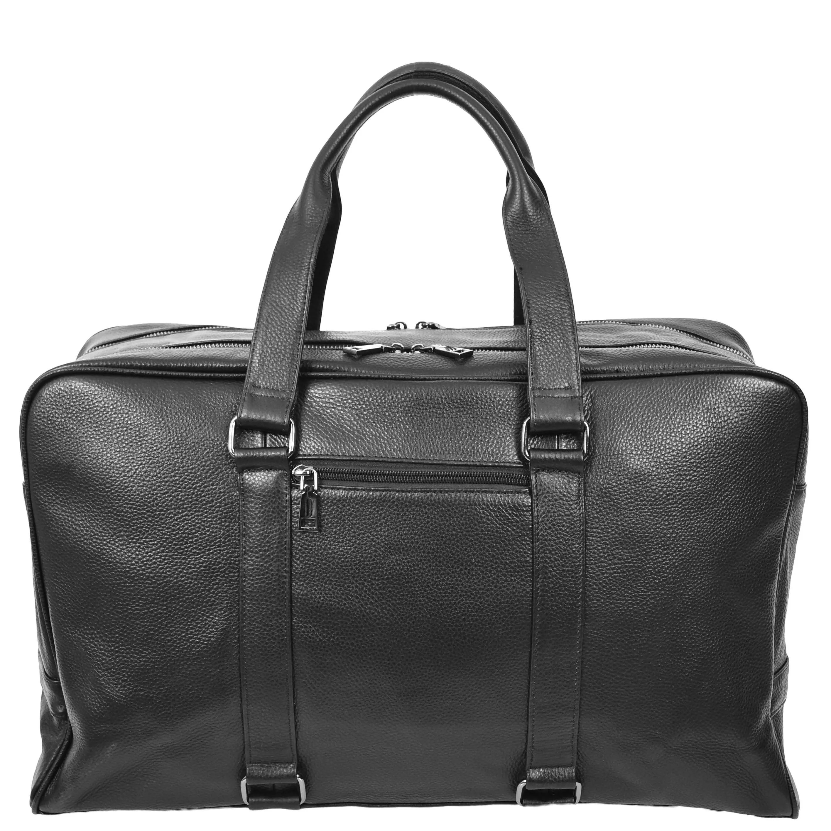 Leather Holdall Weekend Bag Preston Black