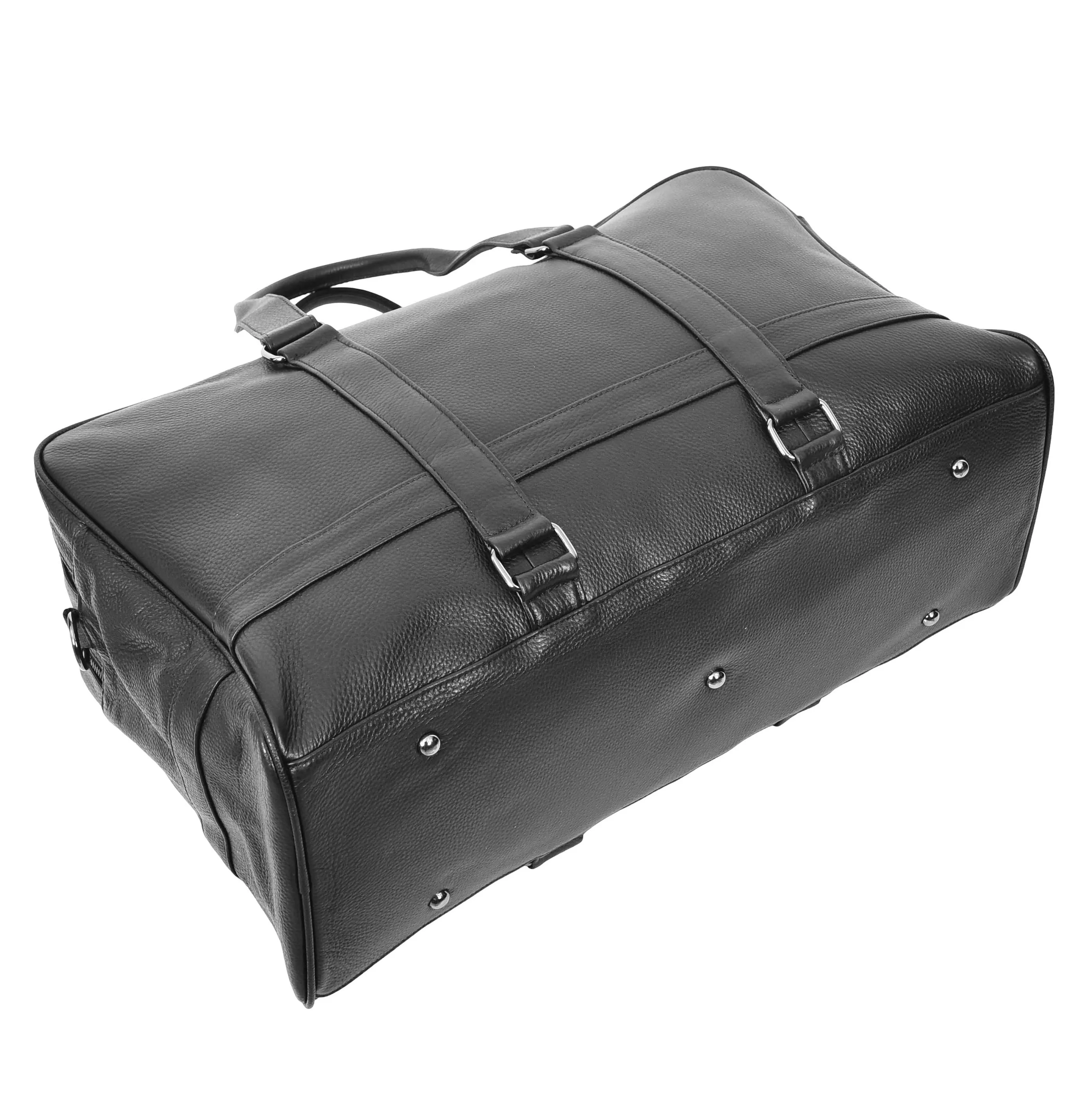 Leather Holdall Weekend Bag Preston Black