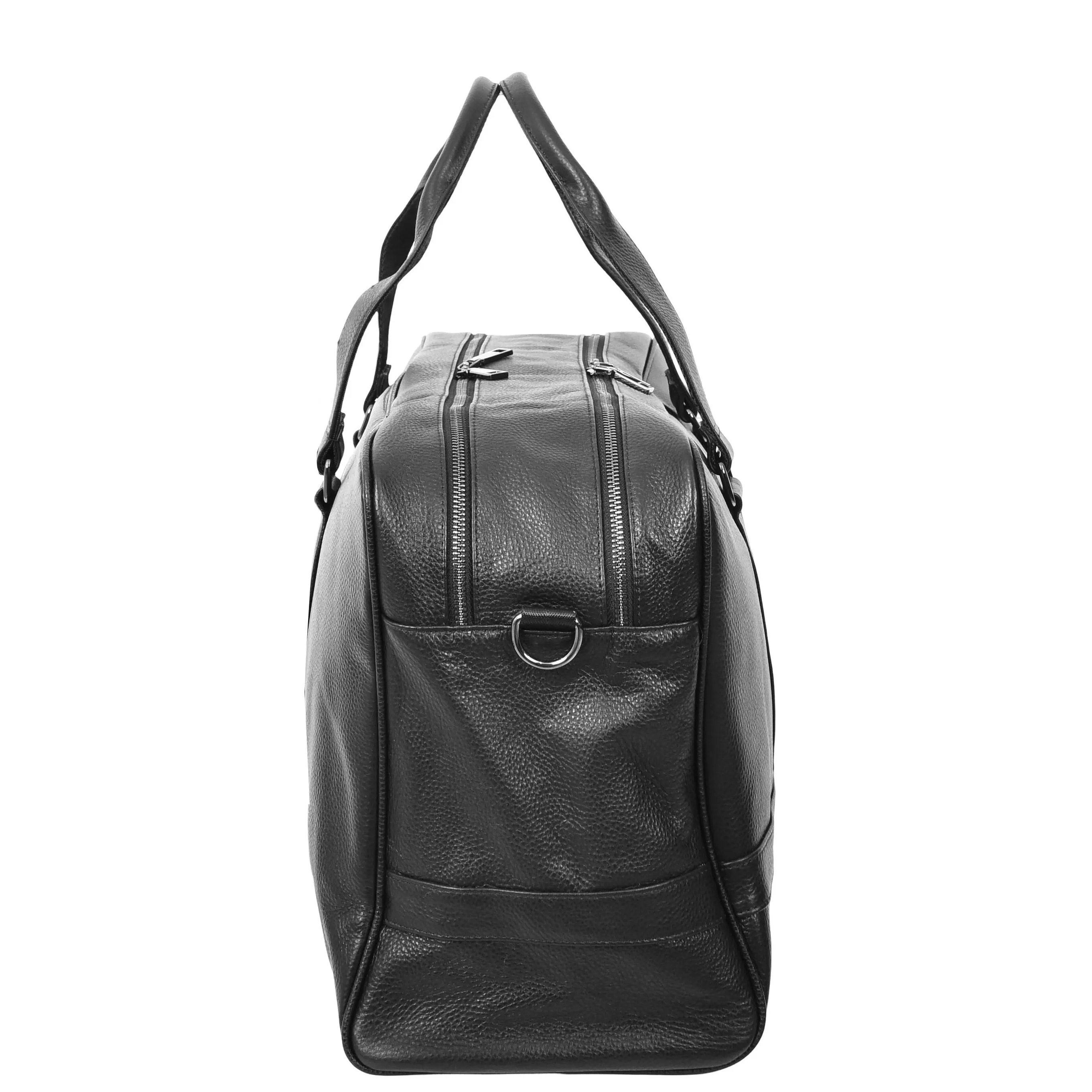 Leather Holdall Weekend Bag Preston Black