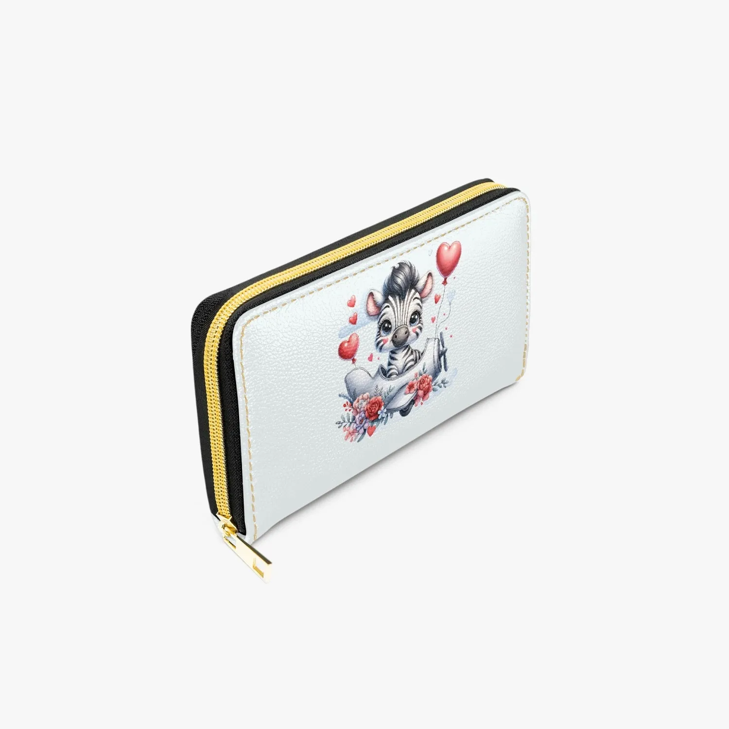 Long Type Zipper Purse - Zebra in Plane
