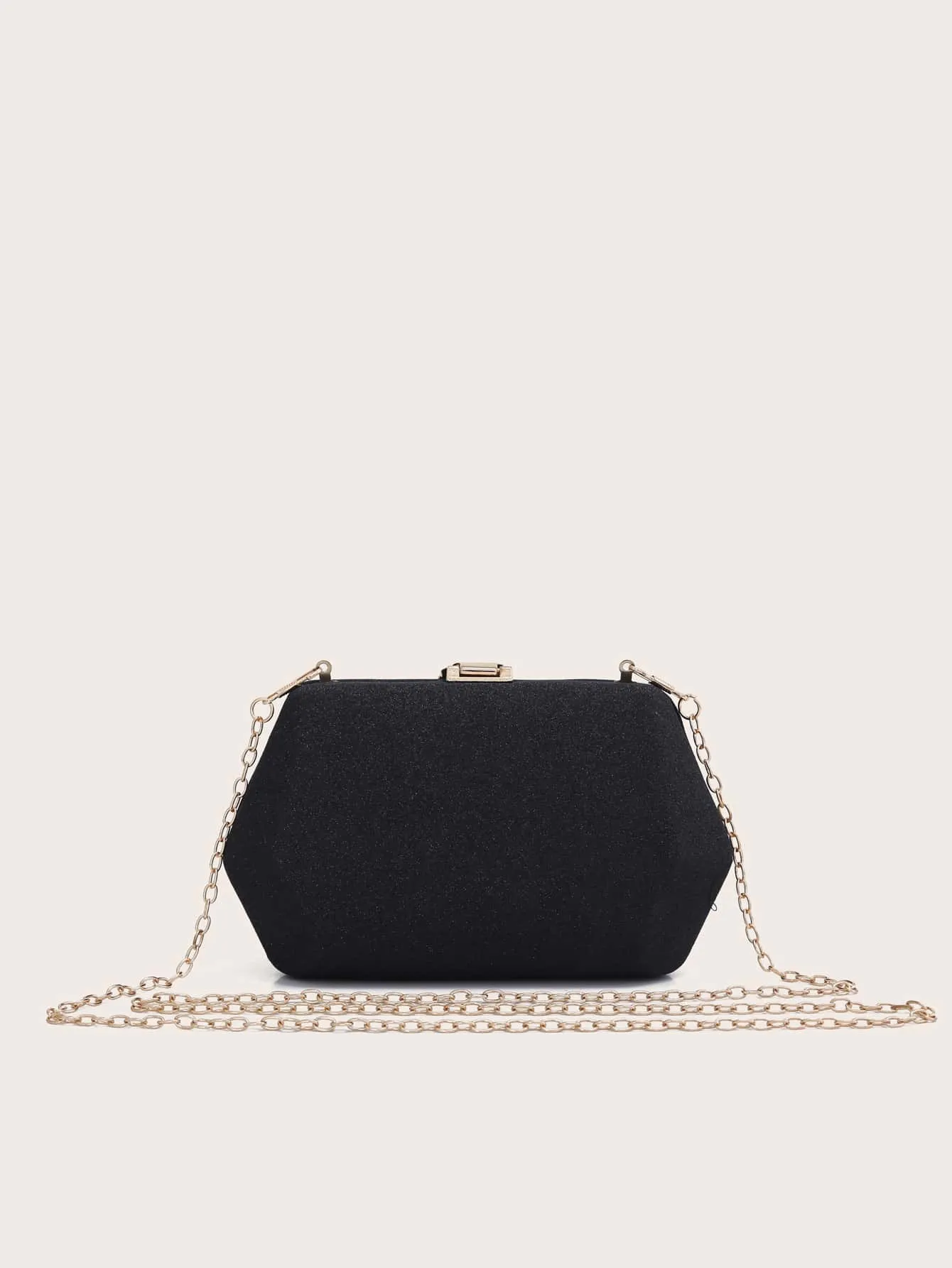 Metal Leaf Decor Chain Box Bag