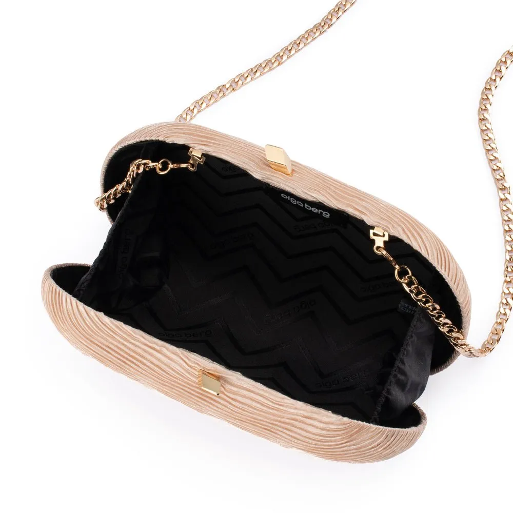 OB4820 NATALIE PLEATED OVAL CLUTCH