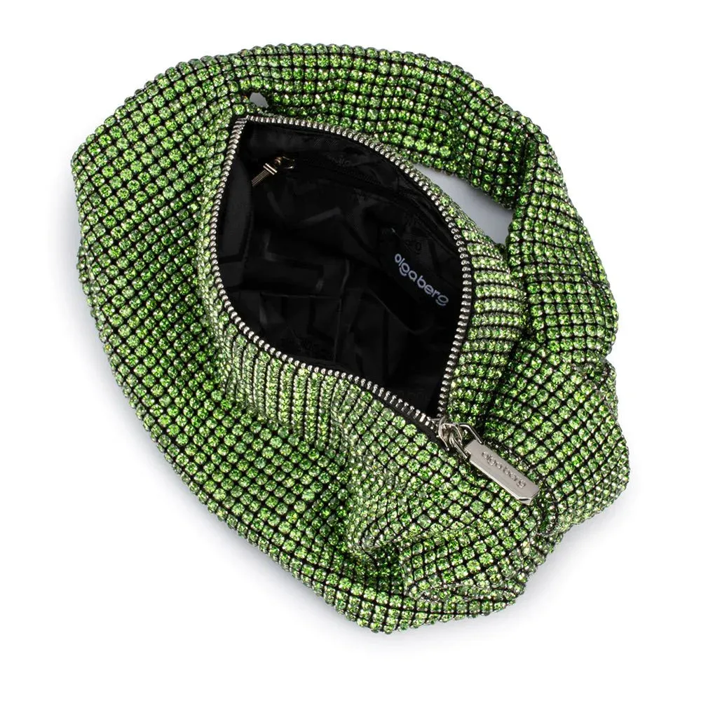 Polly Crystal Shoulder Bag in Green