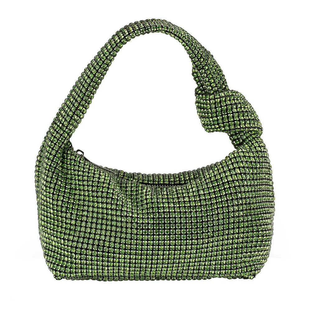 Polly Crystal Shoulder Bag in Green