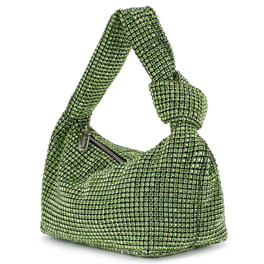 Polly Crystal Shoulder Bag in Green
