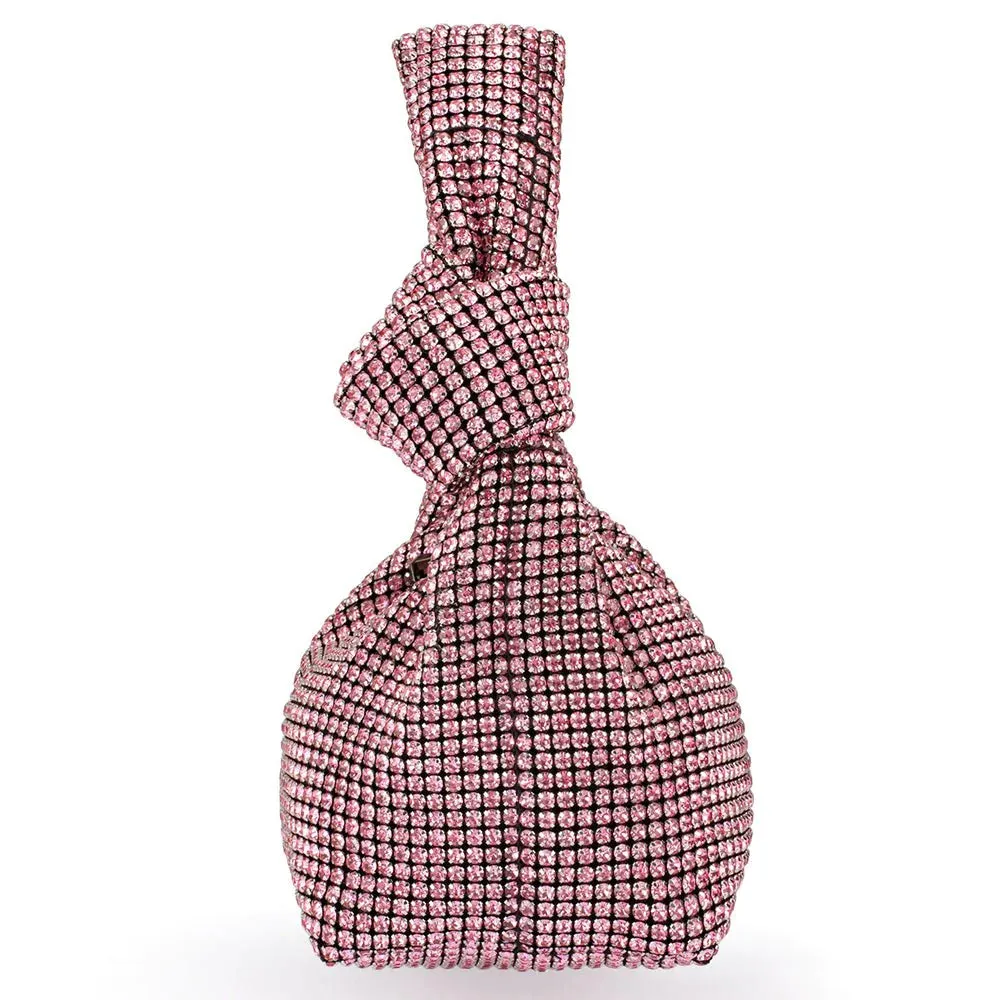 Polly Crystal Shoulder Bag in Pink