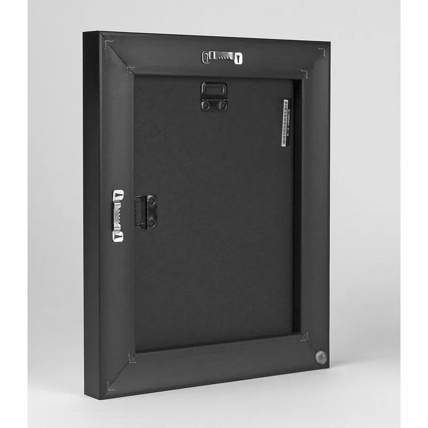 "Briefcase left in hangar near the jet" Black Float Frame Canvas Art