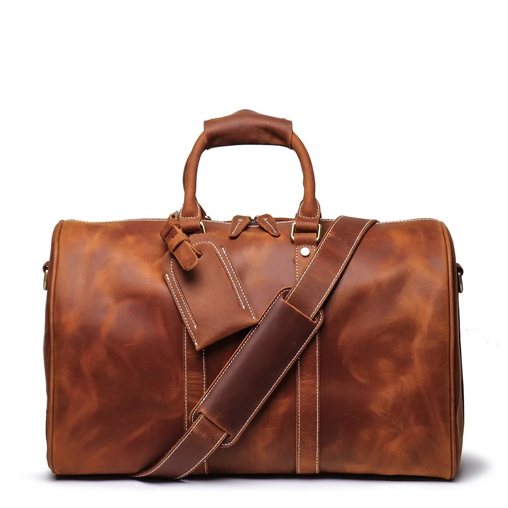 Small Leather Duffle Bag Travel Bag