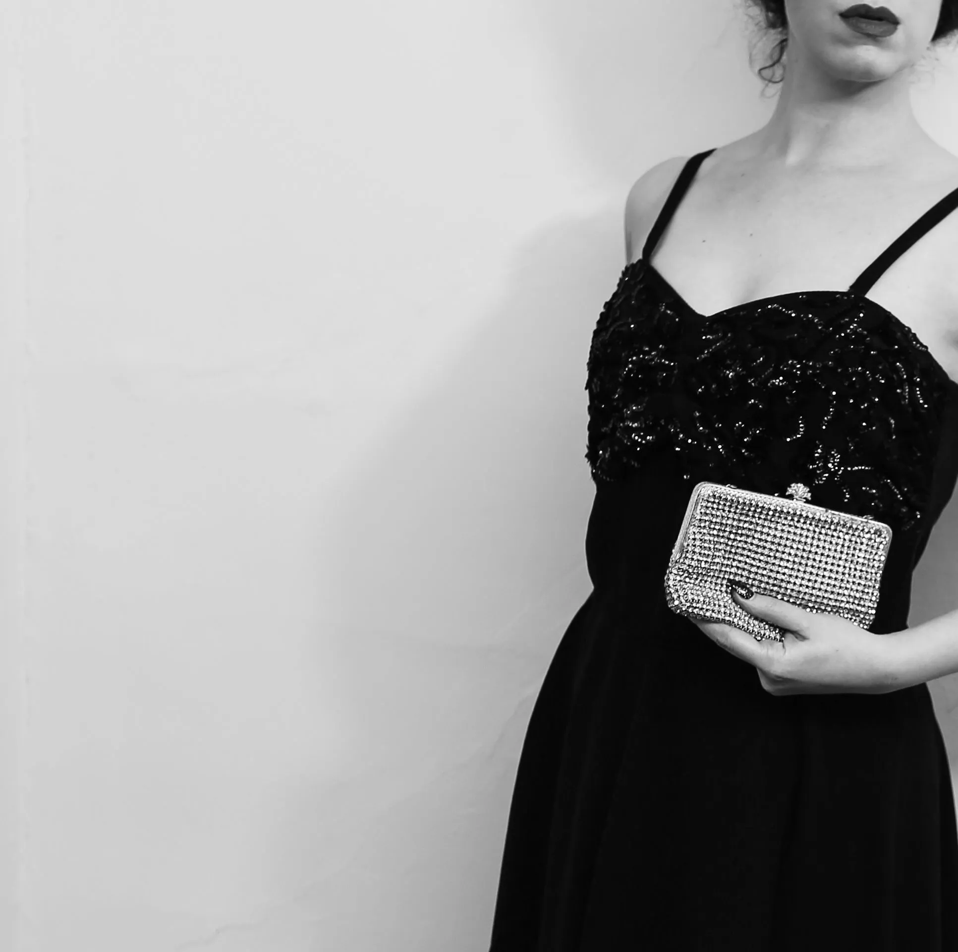 Vintage 1950s Rhinestone Cocktail Bag