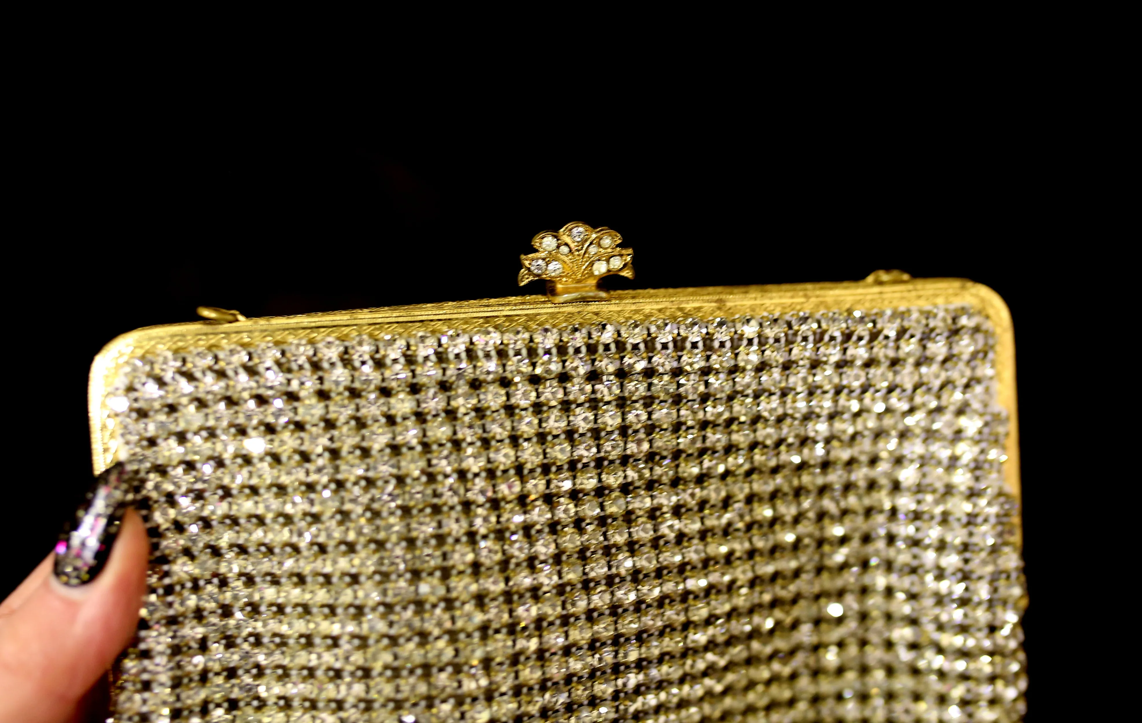 Vintage 1950s Rhinestone Cocktail Bag