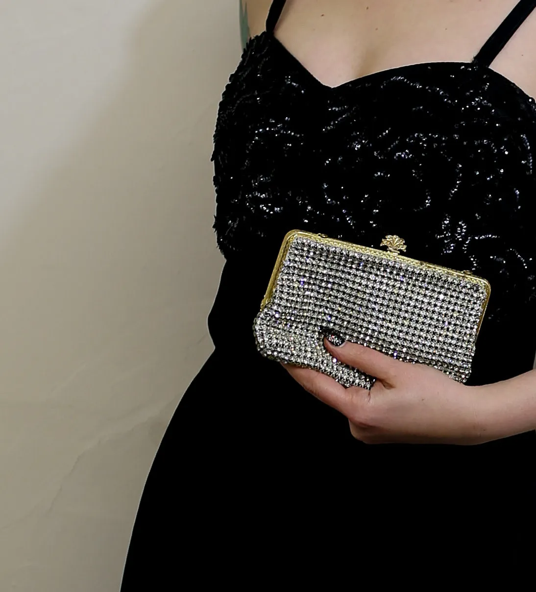 Vintage 1950s Rhinestone Cocktail Bag